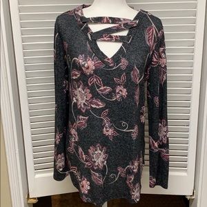 MAURICES Strappy neck floral tunic